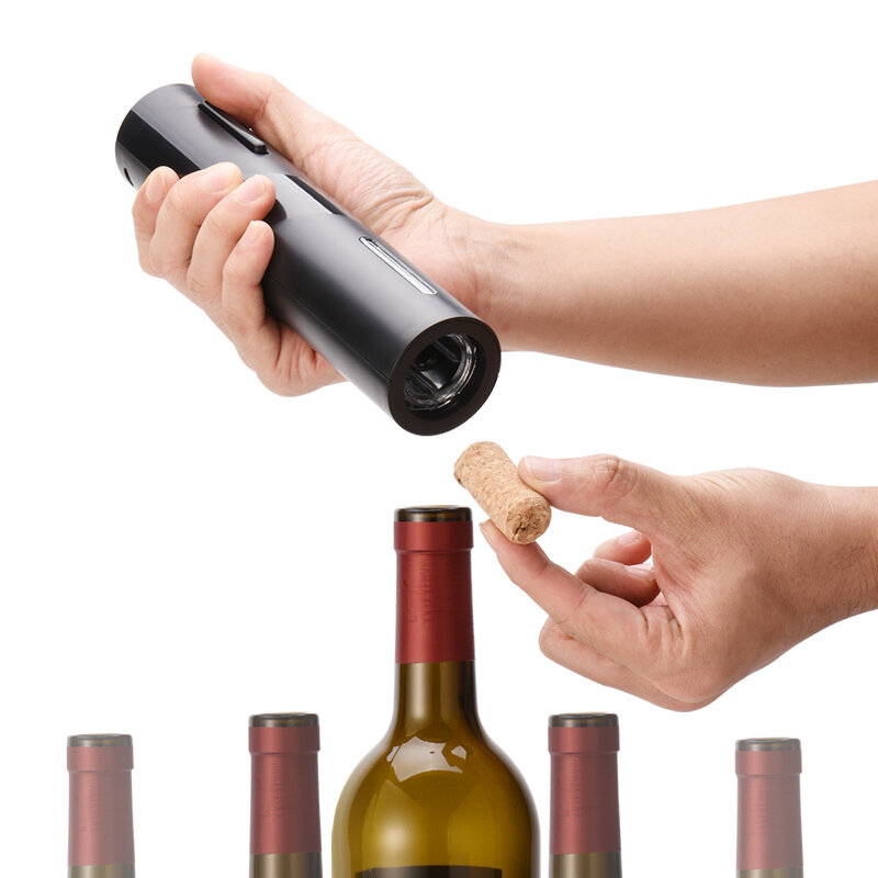 Abrebotellas eléctrico de vino tinto, recargable por USB abridor de botellas, cortador de papel de aluminio, suministros de cocina, pequeños electrodomésticos