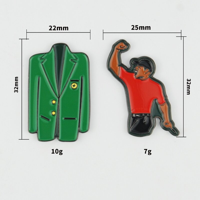 Green Jacket Golf Ball Mark Durable Magnet Alloy Marker Golf Hat Clip Creative Tiger Golf Clip Marker Golf Accessories