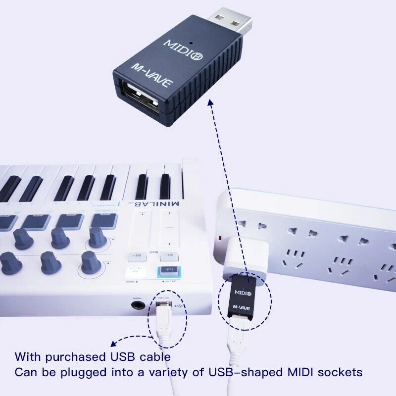 Перезаряжаемая Беспроводная мини-система передачи M-VAVE, миди Bluetooth адаптер, USB Plug Play с ультралегкой задержкой