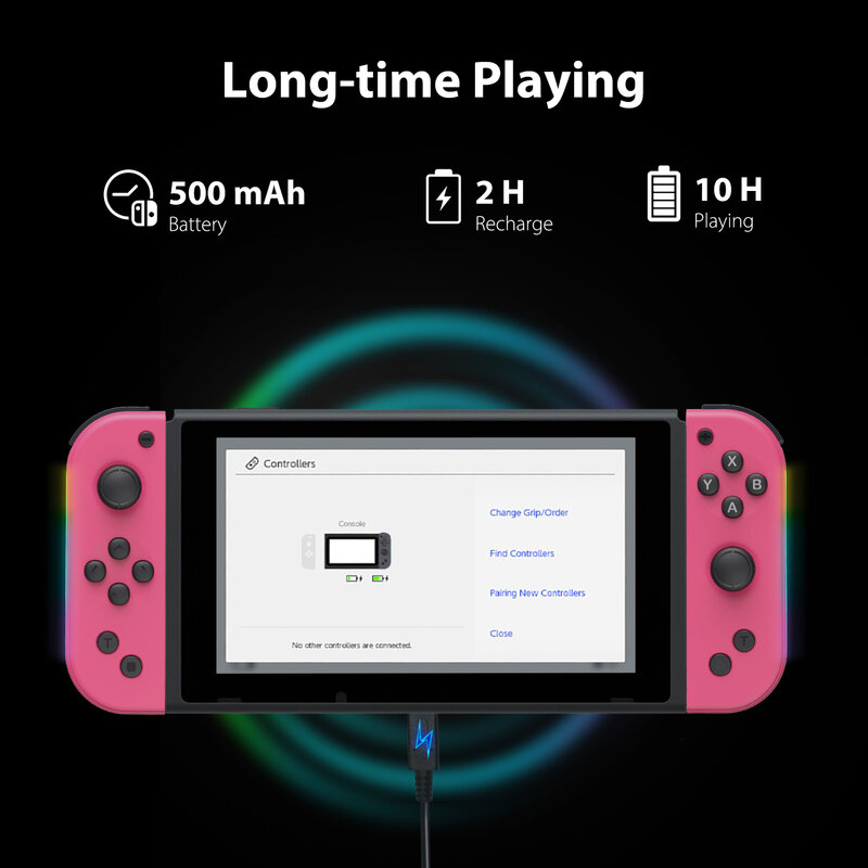 Joypad Switch Controller seitliche Lumineszenz Freude Nachteile l/r kompatibel für Lite/Oled/Switch Nintendo Joycon mit Aufwachen