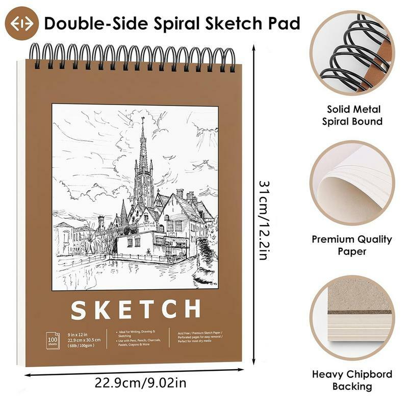 Sketchbook For Drawing Spiral Bound Sketch Drawing Book Pad Multifunctional Thickened Drawing Book Painting Pad Supplies For