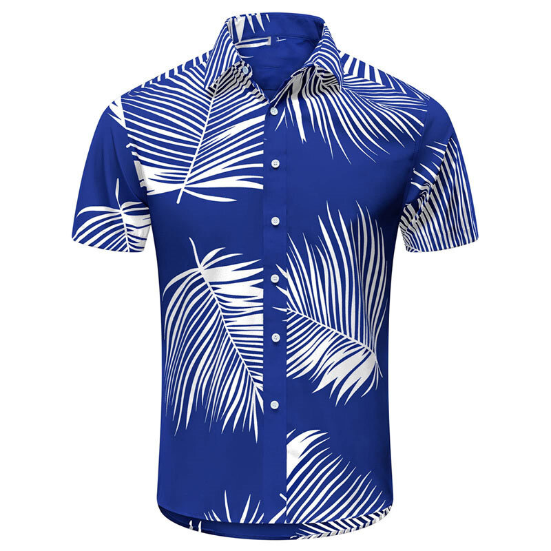 Camisa de manga corta para hombre, camisa con estampado 3D de árbol de coco, hawaiana, vacaciones en la playa, informal, talla grande, 2023