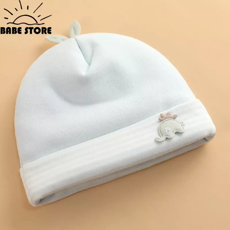 قبعة صغيرة قطنية سميكة لحديثي الولادة ، قبعات للأطفال ، إكسسوارات غطاء محرك السيارة ، ناعمة ، مرنة ، قبعة للبنات ، الأولاد ، الرضع ، الشتاء ، دافئ ، 0-6 أشهر