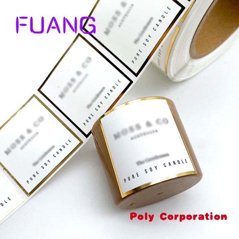 Custom  Customized printing hot stamping gold foil clear vinyl logo label Stickers packaging transparent stickers