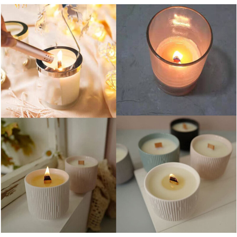 Набор фитилей для свечей 30/50 шт., деревянные бездымные свечи с основанием на зажиме, фитили для самостоятельного изготовления парафиновых свечей