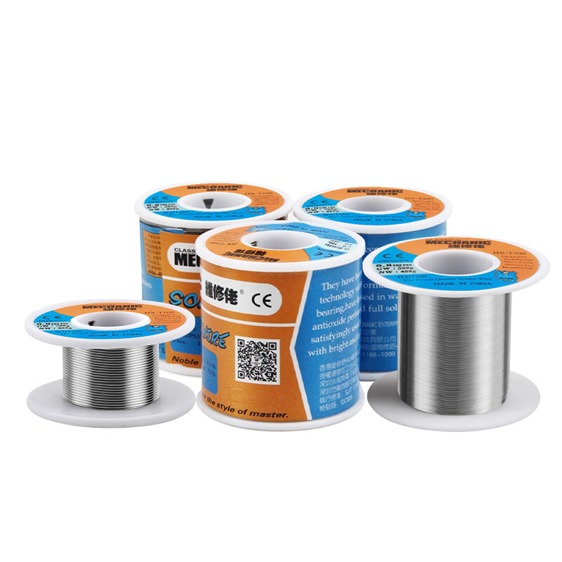 Leaded Fine Solder Wire MECHANIC HX-T100 55G 183℃ 63% Tin Content 0.3 0.4 0.5 0.6 0.8 1.0 1.2 MM High Purity Welding Tin Wire
