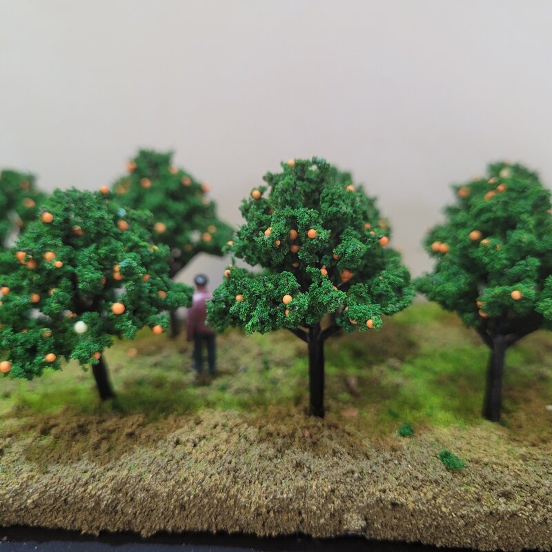 Modelo de árbol frutal a escala 1:87 Ho, 10 piezas, 50mm de altura, modelo de paisaje de tren, diseño de ferrocarril, dioramas en miniatura DIY