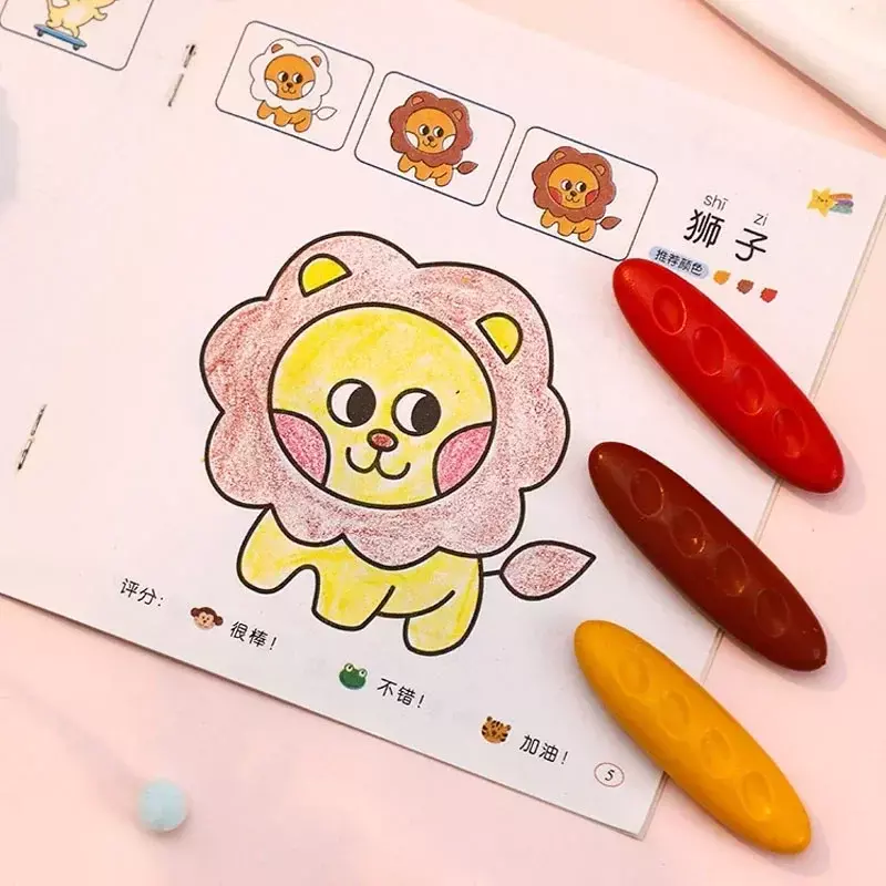 12/24/36 Colors Washable Not Dirty Hands Toddler Crayons Hole Crayons for Kids Non-Toxic Baby Crayons Coloring Art Supplies