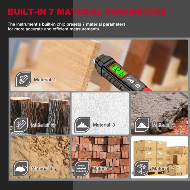 Y1UD Digital Display Wood Humidity Tester Measuring Tools Two Pins Timber Hygrometer Timber Damp Detector Wood Moisture Meter