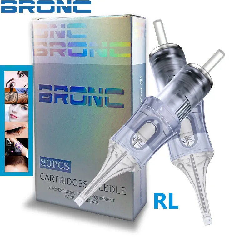 BRONC Tattoo Needle Professional High-Quality Needle Disposable Sterilized Sterile Ink Cartridge 0.30/0.35mm RL 20pcs/Lot Tools