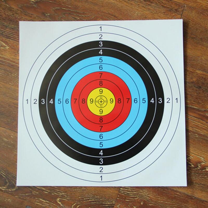 10 buah/set kertas Target panahan latihan menembak busur panah cincin penuh 60x60cm kertas kertas gambar anak panah