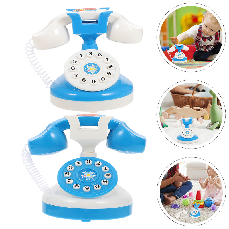 โทรศัพท์รูปเห็ดขนาดเล็กโบราณของเล่น2ชิ้นของเล่นเด็กเด็กของเล่นพลาสติกปฏิสัมพันธ์