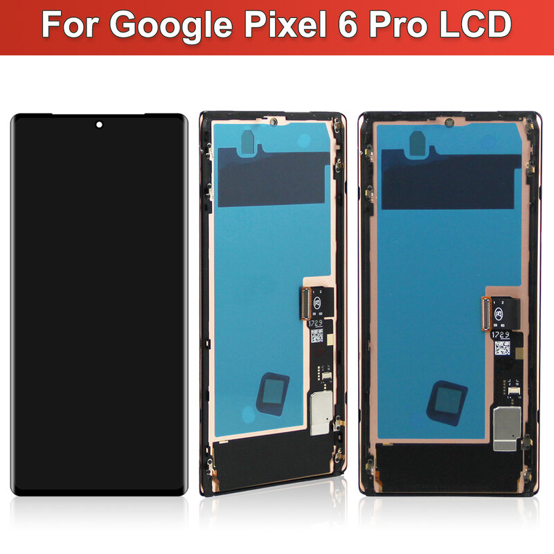Layar AMOLED untuk Google Pixel 6 Pro GLUOG G8VOU LCD layar sentuh Digitizer rakitan pengganti untuk layar Google Pixel 6 Pro