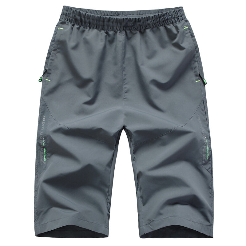 Летние спортивные укороченные брюки, быстросохнущие мужские повседневные брюки большого размера 7XL 8XL 3/4, тонкие мужские модные мешковатые шорты для тренировок