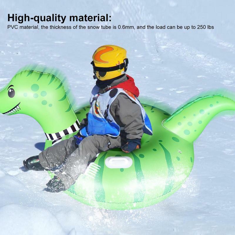Traîneau à neige gonflable résistant à l'usure pour enfants, dinosaure, tube de traîneau à neige, étanche, résistant au froid, 67"