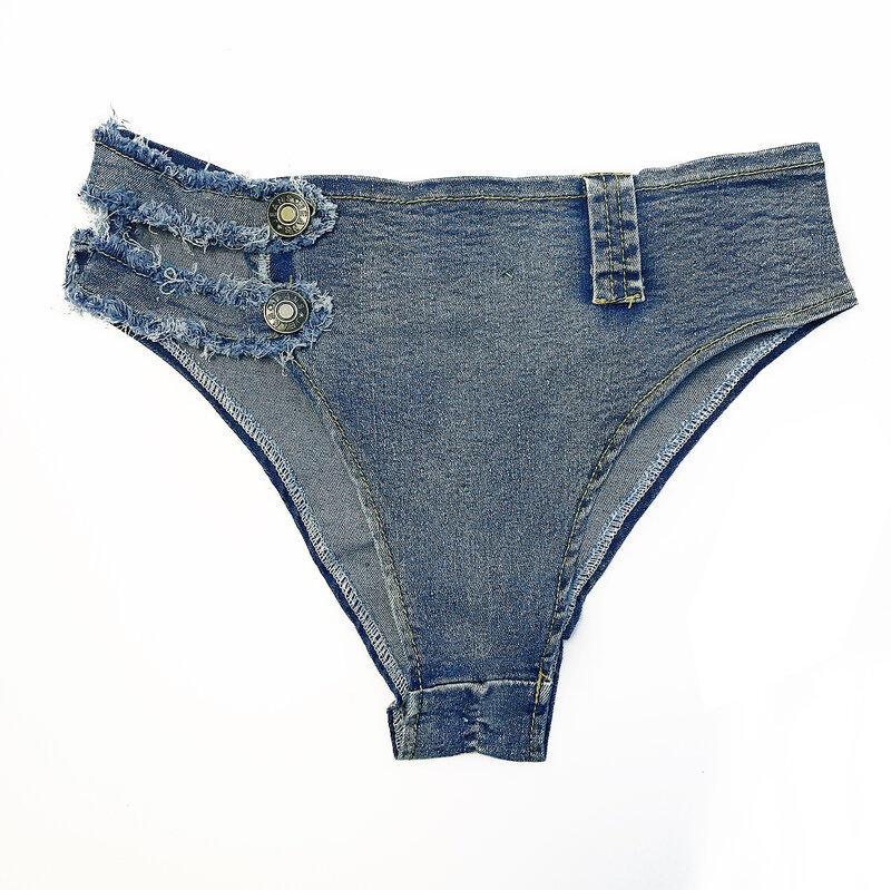 Sexy Mini Super jeansowe szorty dla kobiet Booty elastyczna bandażowa Hotpants majtki stringi urocze spodenki do klubu krótkie spodenki do tańca femme