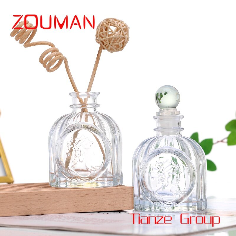 Botella de vidrio transparente de alta calidad, tapón de goma para aromaterapia, perfume, 100ml, venta al por mayor