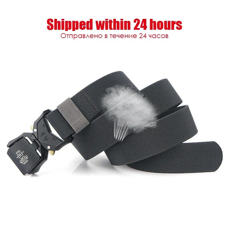 Cintura elastica VATLTY da 140cm per uomo fibbia a sgancio rapido in lega di alluminio cintura tattica in Nylon resistente accessori militari maschili