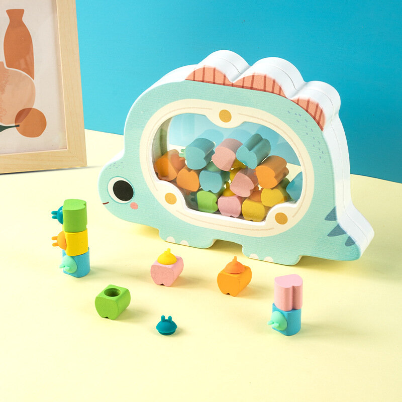 Boîte à dents de dinosaure en bois pour bébé, boîte de rangement créative, boîte en laine, boîte cadeau Keepplex