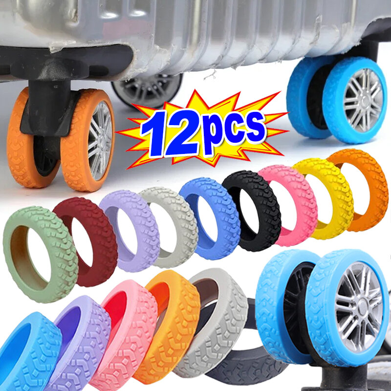 Luggage Wheels Protector Silicone Wheels Caster Shoes Travel Luggage Suitcase Reduce Noise Wheels Guard Cover Accessories