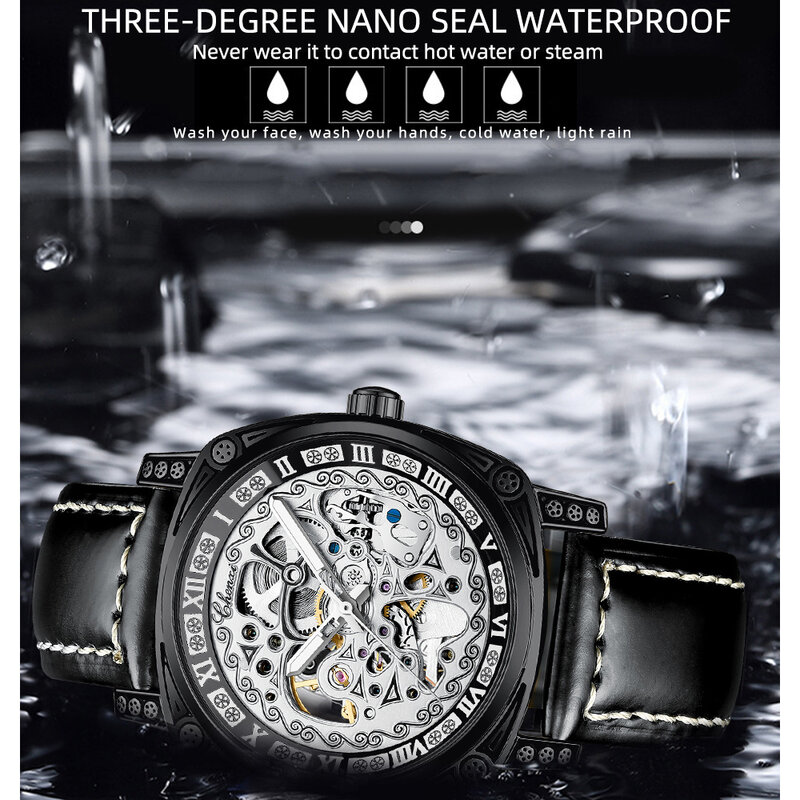 Chenxi-Relógio turbilhão mecânico automático masculino, relógio de pulso quartzo impermeável, marca superior, moda luxo de alta qualidade, 2023