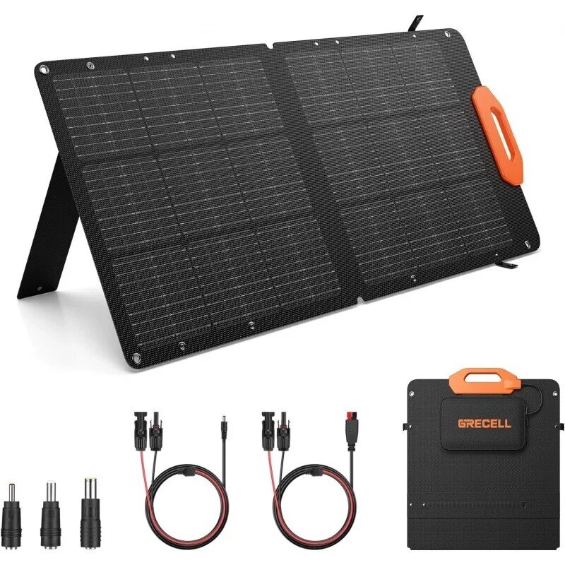 GRECELL-Panel Solar portátil para estación de energía, 100W, con cargador rápido de MC-4 y soporte ajustable, plegable, 21,5 V