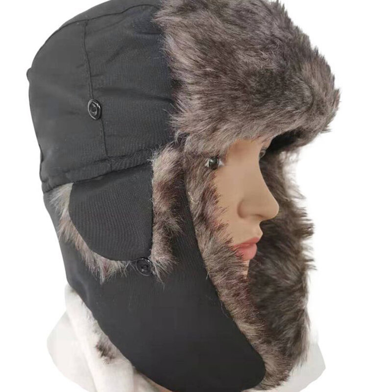 2023 New Winter Trapper Aviator Trooper Earflap Warm Waterproof Windproof Ski Hat Bomber Cap Russian Warm Ear Protectors Hats