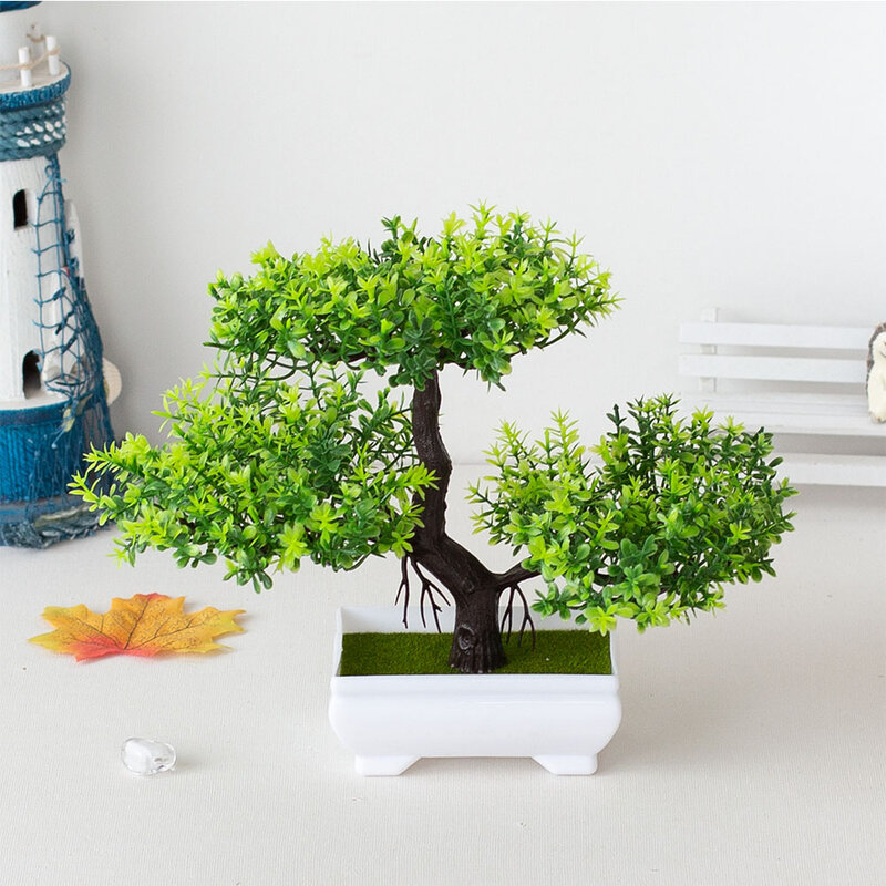 Plantes artificielles en plastique bonsaï, petit pot d'arbre, fausse plante en pot, fleur de jardin, ornements de Gand, chambre, maison, décoration de table