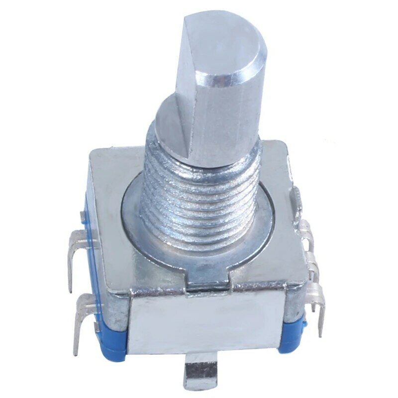3X 20-Point Shaft Detents Encoder And 360 Degree Rotary With Push Button Blue + Silver