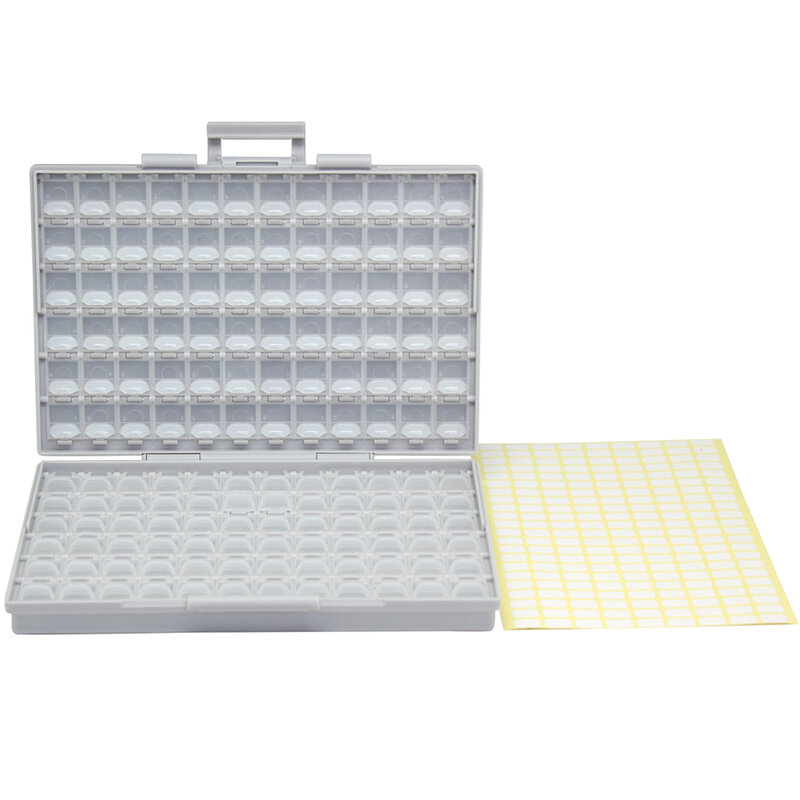 Aidetek smd storage box plastic Case surface mount resistors capacitors well small compartment tiny Organizer toolbox BOX STORAG