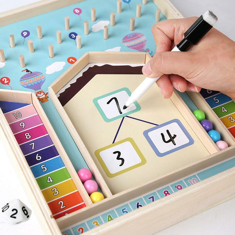 Montessori Wood Math Toy Educational Toys with Colorful Beads Number Counting Toys for Kindergarten Children Boys Girls Kids