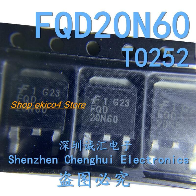 10pieces Original stock  FQD20N60 15A 600V TO-252 N MOS
