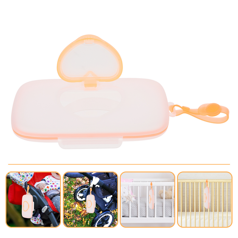 Caixa molhada portátil do tecido para o bebê, dispensador exterior do botão do berço, limpe a caixa, 1PC