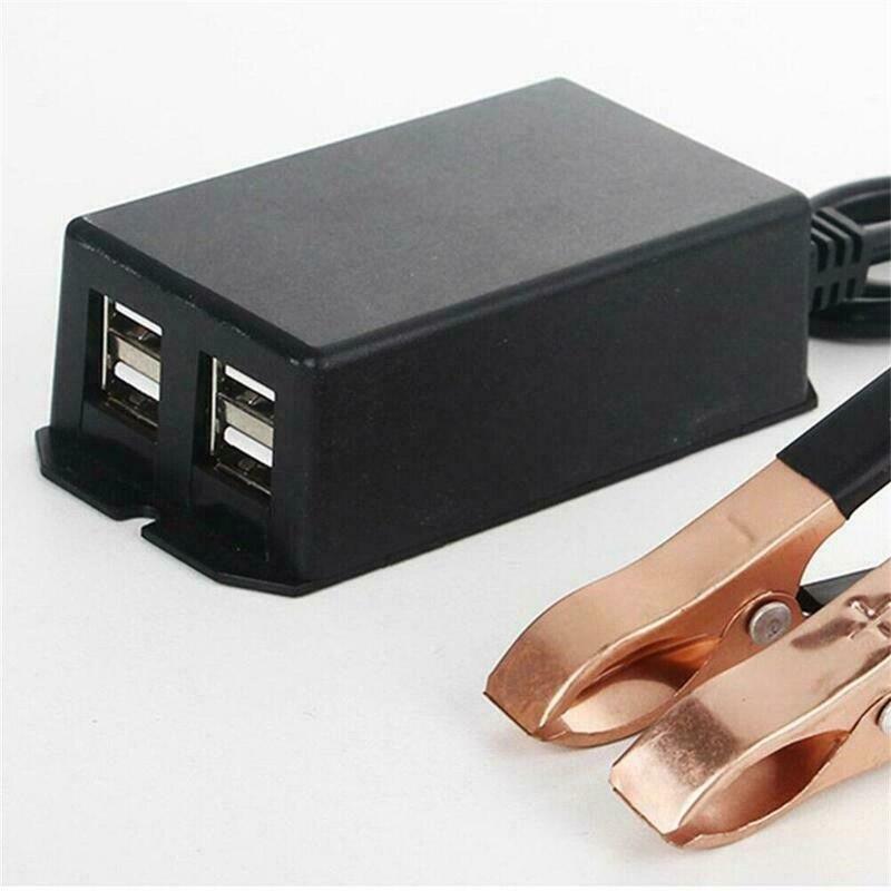 Motorcycle Battery Clip Mobile Phone charging plug 4-in-1 Usb Fast Charging Adapter For Speakers Led Lights Navigators