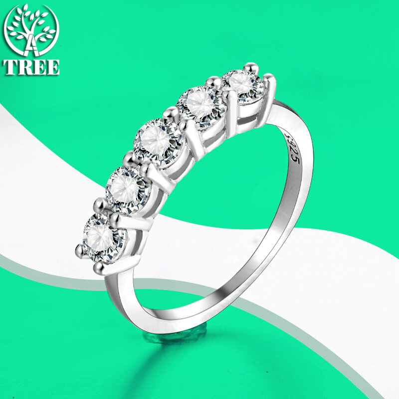 ALITREE-Anillo de moissanita de Color D para mujer, Plata de Ley 925, anillos de cóctel de diamantes brillantes con certificado GRA, joyería para regalo