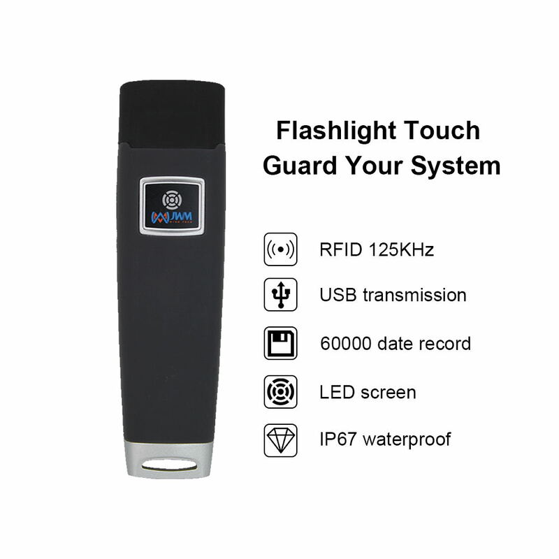 Sistema de segurança JWM-Guard Tour, guard patrol wand com tela LCD, sistema de segurança RFID Guard Tour 125kHz