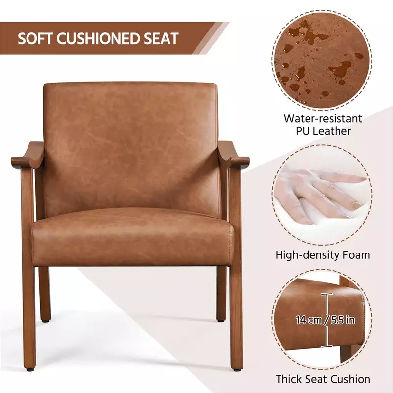 Assento almofadado e inclinação do encosto, cadeira do acento, espuma de couro, borracha, madeira, cadeira do acento