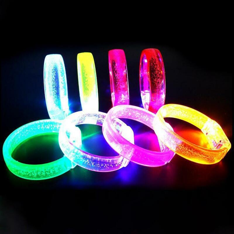 Pulsera con luz LED intermitente, brazalete luminoso de colores para fiesta de cumpleaños, decoración de boda, concierto, accesorios de atmósfera nocturna