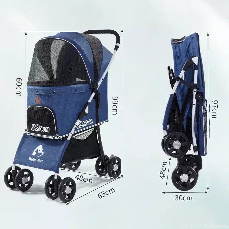 Cat transport pet cart lightweight foldable small and medium-sized dog cart dog stroller Pet Strollers