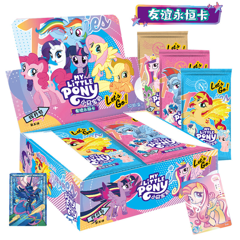 Kartu persahabatan My Little Pony asli, teka-teki ajaib karakter animasi rumah Twilight Sparkle kartu Flash mainan anak-anak hadiah
