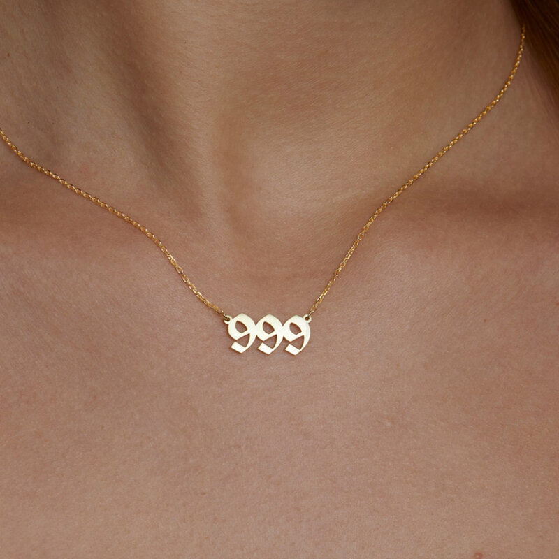 Colar número anjo para mulheres, joias minimalistas, presente para ela