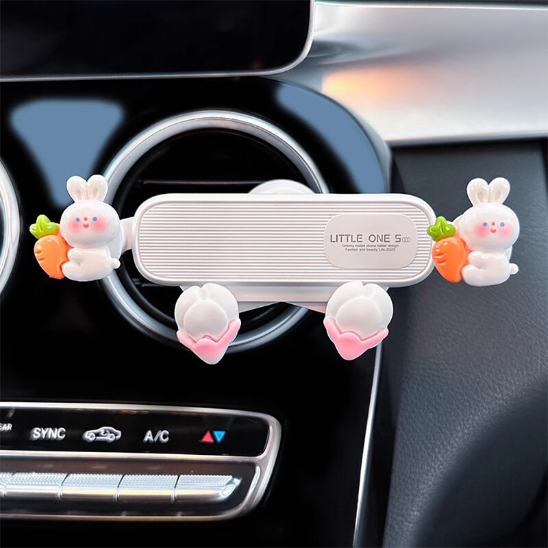 Cartoon Flower Lazy Navigation Car Gravity Bracket Six Point Support Universal Car Air Outlet Mobile Phone Holder