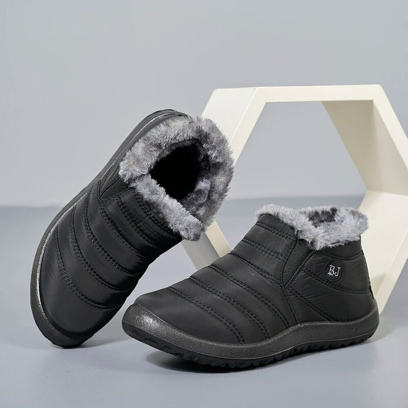 Bottes de neige imperméables pour hommes, fourrure chaude, chaussures décontractées, coordonnantes, bottes anti-compétitivité, chaussures en coton pelucheux, hiver