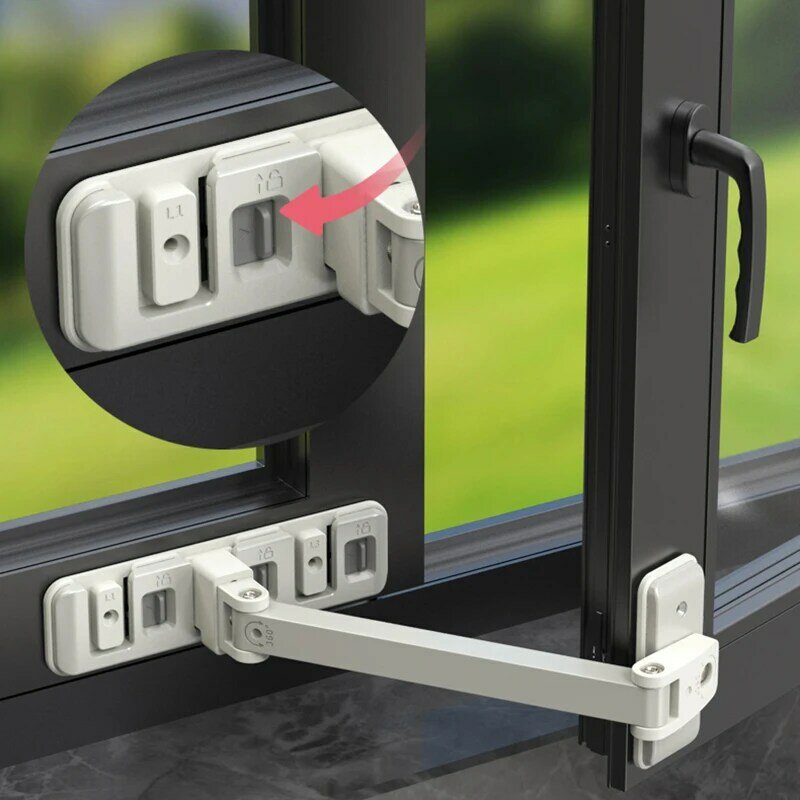 New Home Window Safety Lock for Baby Security Protection Sliding Door Limit Holder Locks Anti-Open Fall Adjustable Window Buckle
