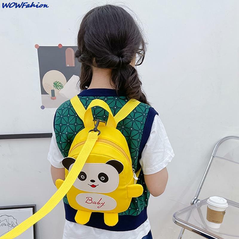 Dzieci przedszkole torby szkolne maluch przedszkole podróże Panda żaba Cartoon torby szkolne Anti-lost regulowany Mini plecak