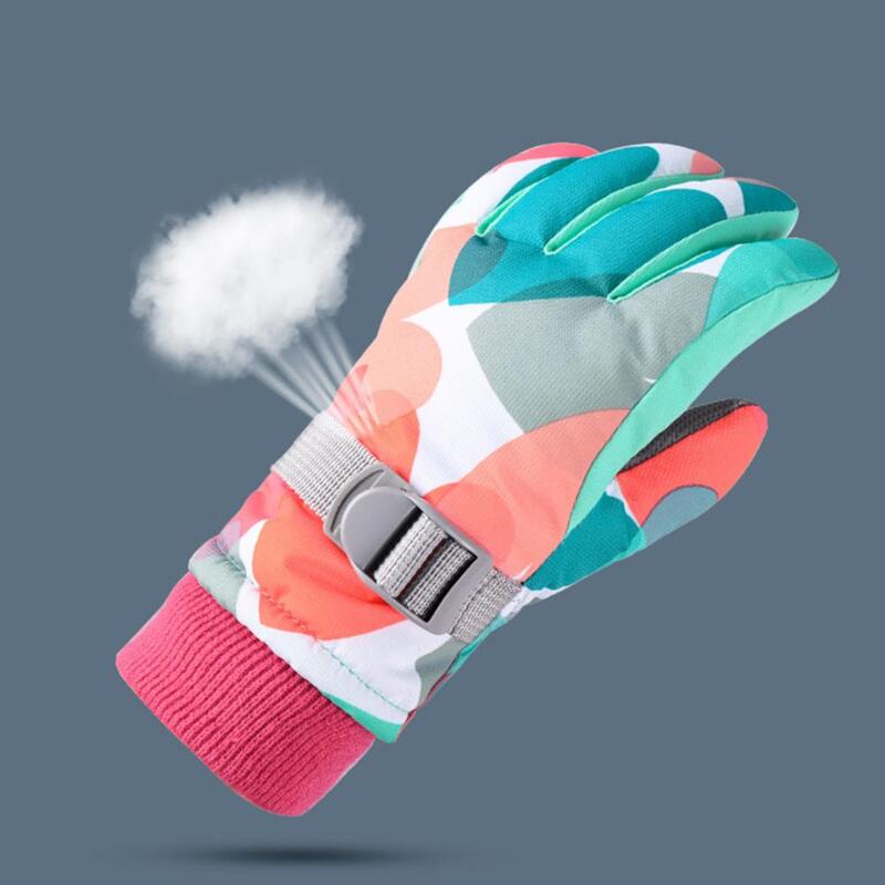 Snow Gear Essentials for Children Winter Ski Gloves for Kids Winter Printed Gloves for Kids Waterproof for Boys for Outdoor