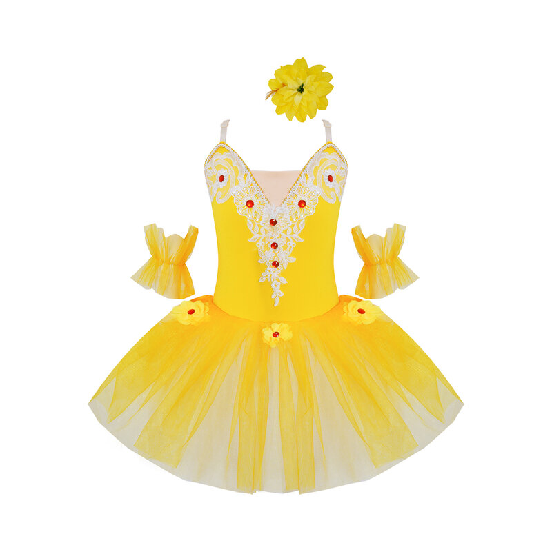 Dzieci dziewczynki kwiatowy Tutu sukienka baletowa dla dzieci łabędź taniec sukienka księżniczka balerina strój taneczny kostium sceniczny