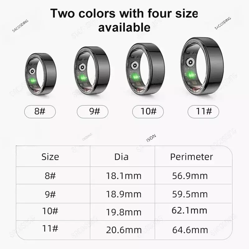 Smart Ring Mens Women Heart Rate Blood Oxygen Sleep Health Monitor Sport Activity Fitness Tracker Ring R02 for Android IOS 2024