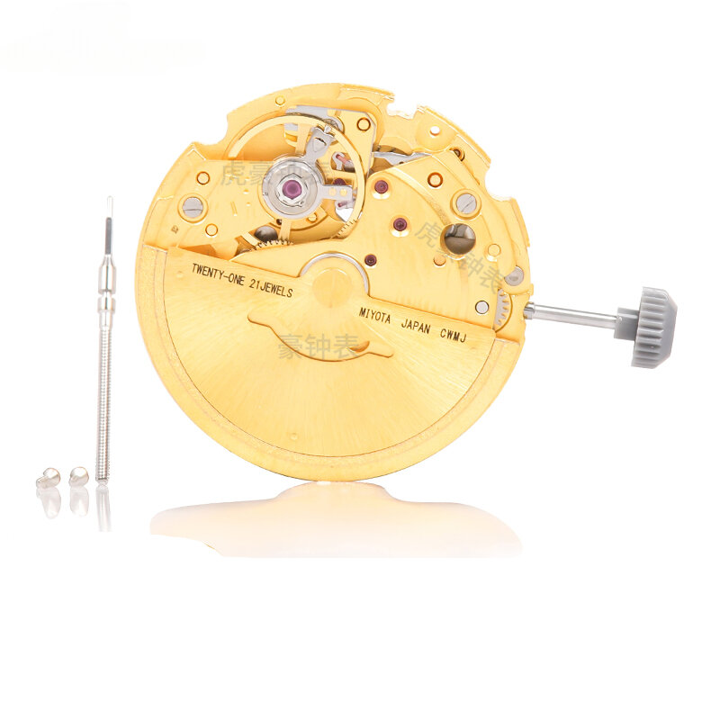 Miyota-reloj con movimiento automático, nuevo y Original, 8200, dorado, calendario único, 8215, accesorios