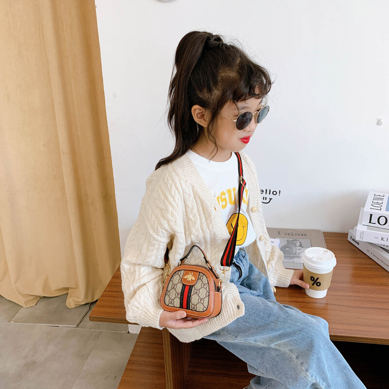 Nylon and PU Cute Children Shoulder Bags Girls Princess Handbag Toddler Baby Mini Cute Flap Messenger Bags Coin Purse